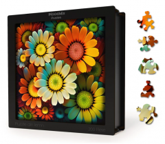 Puzzle din lemn - Flori - Feverfew