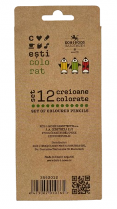 Set 12 creioane colorate - CarturESTI Colorat