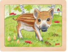 Puzzle de lemn, 24 piese - Animale din padure