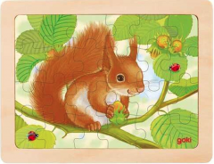 Puzzle de lemn, 24 piese - Animale din padure