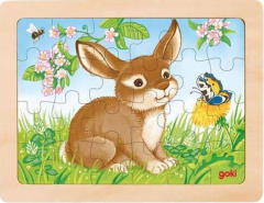 Puzzle de lemn, 24 piese - Animale din padure