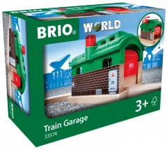 Set de joaca - Garaj pentru trenulet (Cu usi mobile actionate de buton)