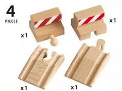 Set 4 accesorii trenulet - BRIO World - Stop & Ramp Tracks