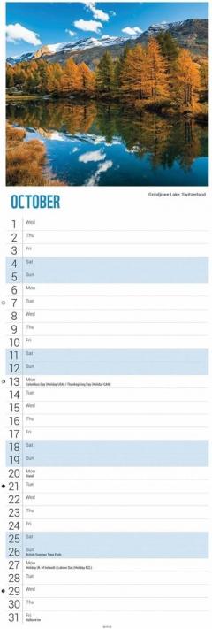 Calendar de perete 2025 - Slim - Beautiful World