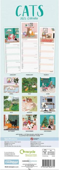 Calendar de perete 2025 - Slim - Cats