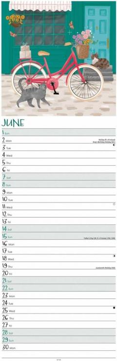 Calendar de perete 2025 - Slim - Cats