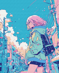 Set pictura pe numere - Fata din benzile desenate