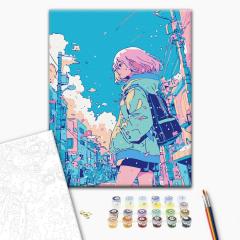 Set pictura pe numere - Fata din benzile desenate