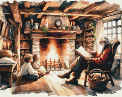 Pictura pe numere - Poveste la gura sobei