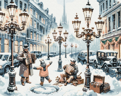 Set pictura pe numere - Strada inzapezita a copilariei