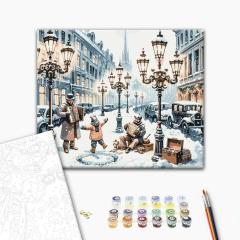 Set pictura pe numere - Strada inzapezita a copilariei