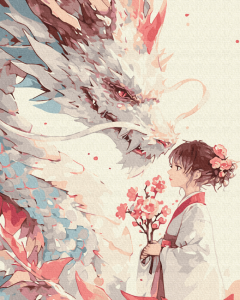 Set pictura pe numere - Fata si Dragonul