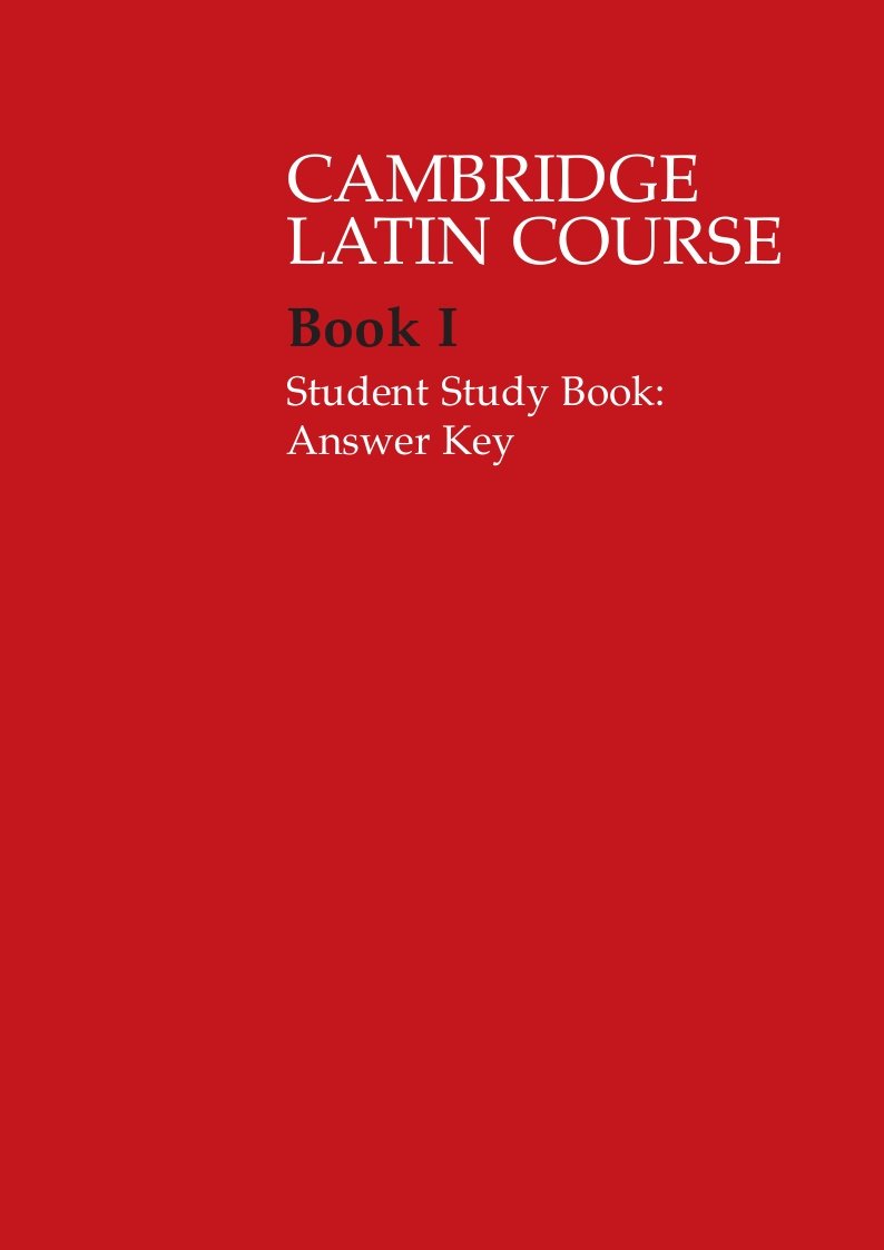 Cambridge Latin Course 1 Student Study Book Answer Key Cambridge