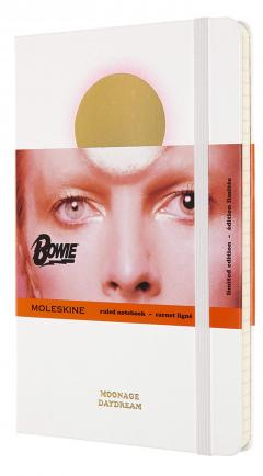 Carnet - Moleskine David Bowie Limited Edition - Ruled Notebook - Large, Hard Cover, White - Moonage Daydream