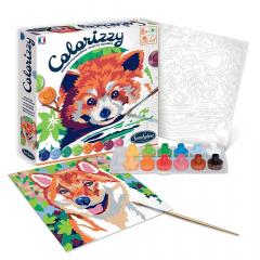 Set creativ pictura pe numere - Colorizzy - Panda Rosu + Shiba