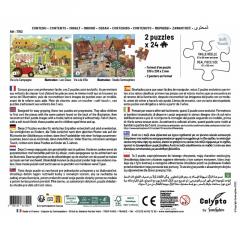Puzzle 2x24 de piese - Ferma si Oras
