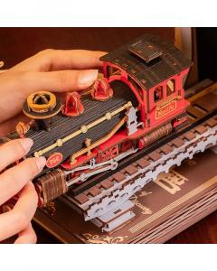 Puzzle 3D - Diorama pentru Biblioteca Trenul Cartilor, 313 piese