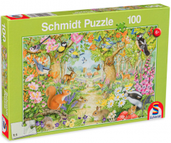 Puzzle 100 piese - Animals in the Forest