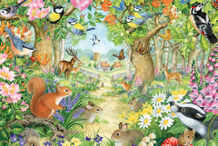Puzzle 100 piese - Animals in the Forest