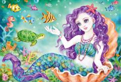 Puzzle 3x48 piese - Printesa, zana si sirena