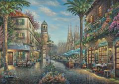 Puzzle 1000 piese - Thomas Kinkade - Cafeneaua spaniola 