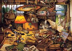 Puzzle 1000 piese - Charles Wysocki - Max in Adirondacks