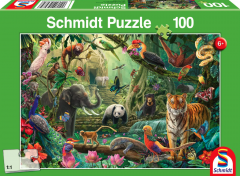 Puzzle 100 piese - Jungla colorata