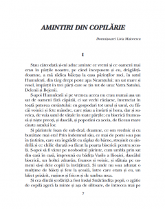 Amintiri din copilarie - Povesti, Povestiri