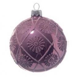 Glass Ball Alba. Lilac. 8 cm