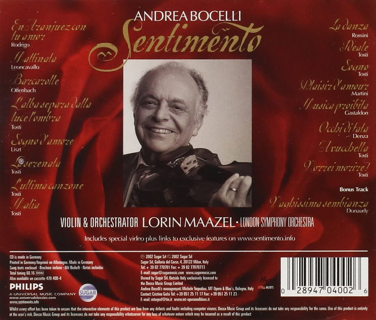 Andrea Bocelli Sentimento - クラシック