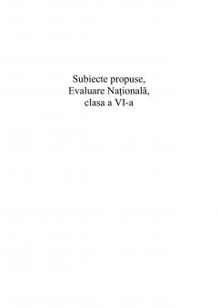 Matematica si Stiinte - Evaluare nationala la finalul clasei a VI-a