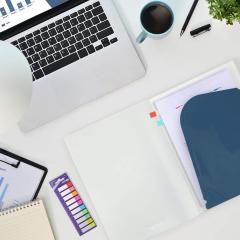 Organizator A4 Strigo, cu 6 separatoare - Albastru inchis