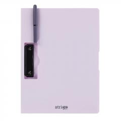 Clipboard Strigo A4, cu suport pentru pix - Mov