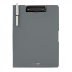 Clipboard Strigo A4, cu suport pentru pix - Gri