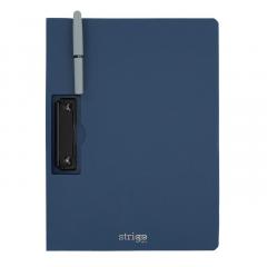 Clipboard Strigo A4, cu suport pentru pix - Albastru marin