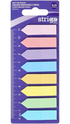 Set etichete indexare - 8 culori pastel + rigla