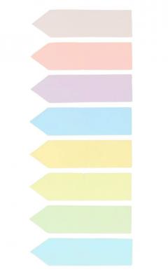 Set etichete indexare - 8 culori pastel + rigla