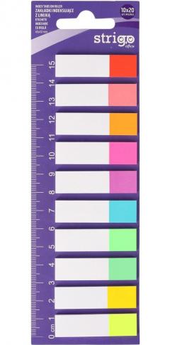 Set etichete indexare - 10 culori neon + rigla