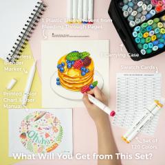 Set 120 markere - Ohuhu Oahu - Fine & Chisel