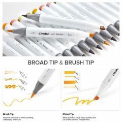 Set 48 markere - Ohuhu Honolulu - Pastel Sweetness Brush & Chisel