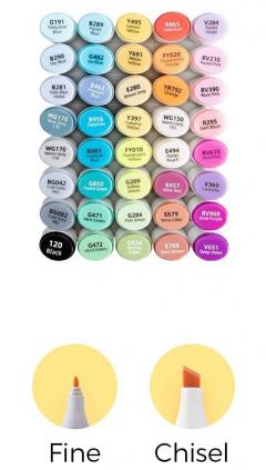 Set 40 markere - Ohuhu Oahu - Fine & Chisel