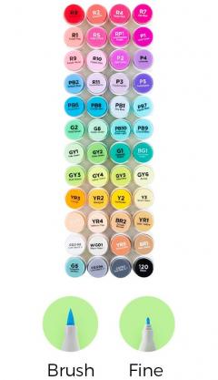 Set 48 markere - Ohuhu Honolulu B - Brush & Fine