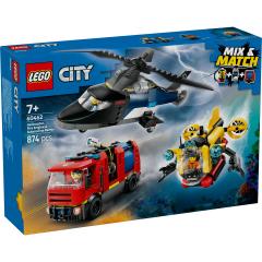 LEGO City - Elicopter, camion de pompieri si submarin remixate (60462)
