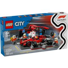 LEGO City - Boxa si mecanici F1 cu masina Ferrari (60443)