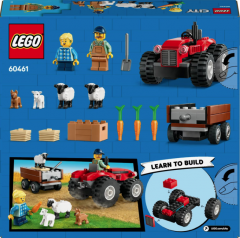 LEGO City - Tractor de ferma rosu cu remorca si oi (60461)