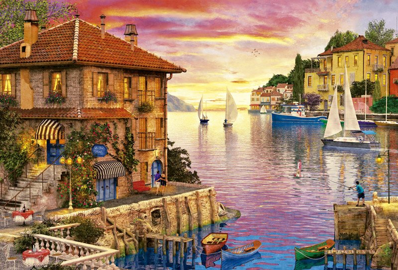 Puzzle 5000 Piese - The Mediterranean Harbour - Educa