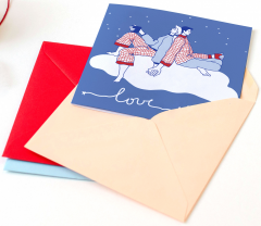 Felicitare - Love You, patrata cu plic colorat