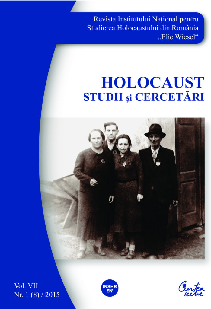 Revista INSHR Holocaust. Studii si cercetari, vol. VII, nr. 1(8)/2015