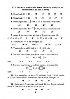 Sa invatam sa adunam si sa scadem clasele I - IV