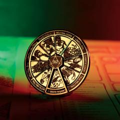 Insigna pin - Dungeons & Dragons 50th Anniversary Antique Gold Spinner Pin Badge